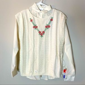 Bobby Brooks Two Piece white blouse with Vest